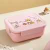 Cartoon Single layer with 3 compartment lunch box