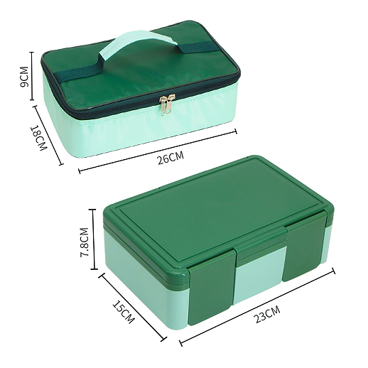 excellent 4 compartments sealed lunch box+insulation lunch bag