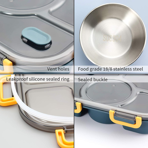 good sealing lunch box 5 compartment with Soup Bowl