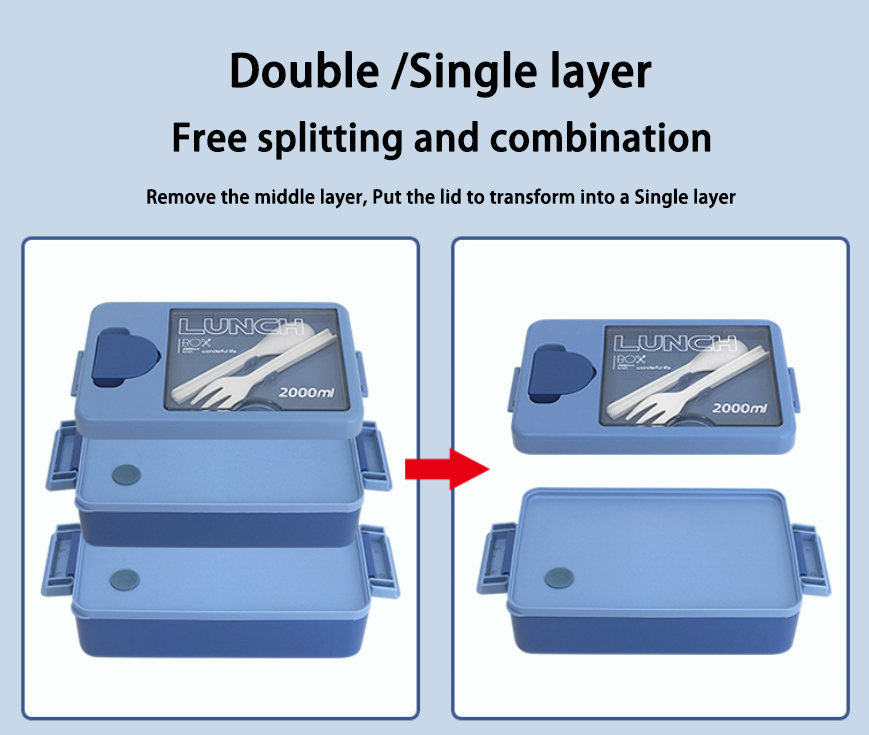datachable 2L Double layered lunch box (with sauce box)