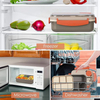 1.3L Contrast Color Single-layer 4 Grids Lunch Box+insulation Bag