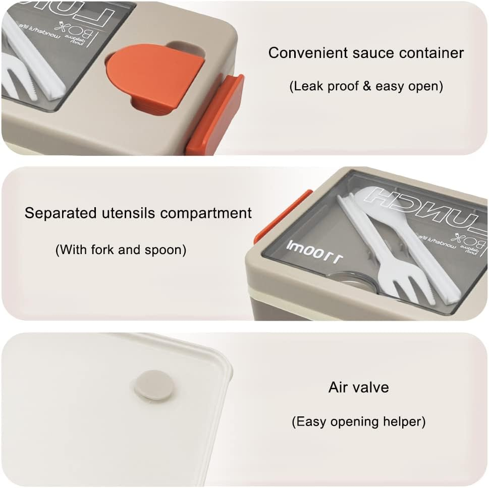 Attractive 1.1L Single Layer harmless Lunch Box+Sauce Box