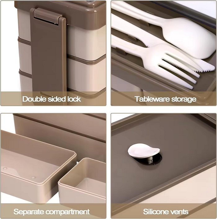 fashion 650ML Single layer 2 comparments lunch box