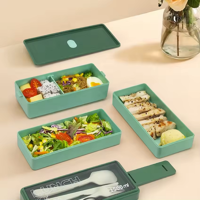 No BPA 3 layered 1500ML lunch box+insulated bag
