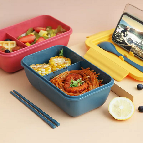 fine Rectangle 2 compartment bento box 1.1L