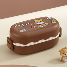 100% Food-grade cartoon European Double Layer Bento Box