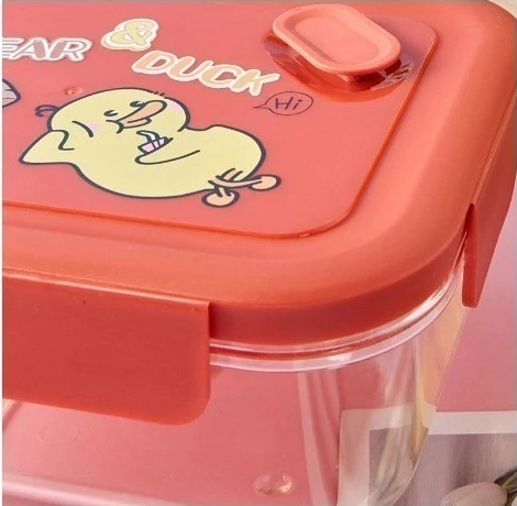 sustainable Single Layer cartoon pattern 3 grids Lunch Box