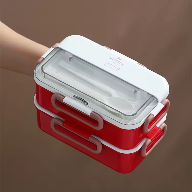 Portable Double-layer Stainless steel lunch box