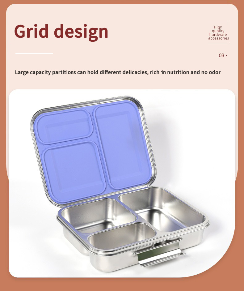 Large Capacity 304 Stainless Steel lunch box for school Office