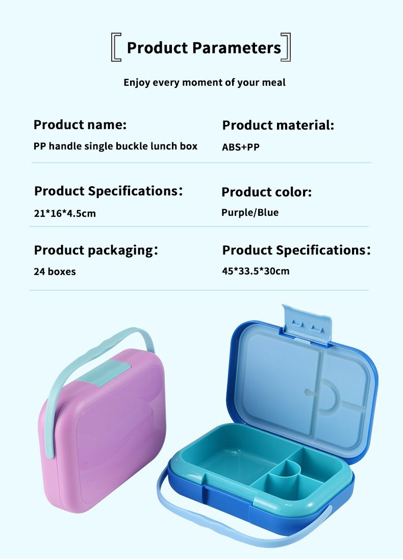 4-Compartment Portable Lunch Box with handle