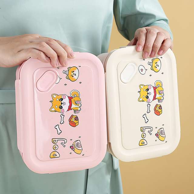 Cartoon Single layer with 3 compartment lunch box