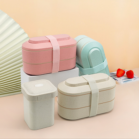 Harmless Wheat Straw Lunch Box +Square Soup Cup Set