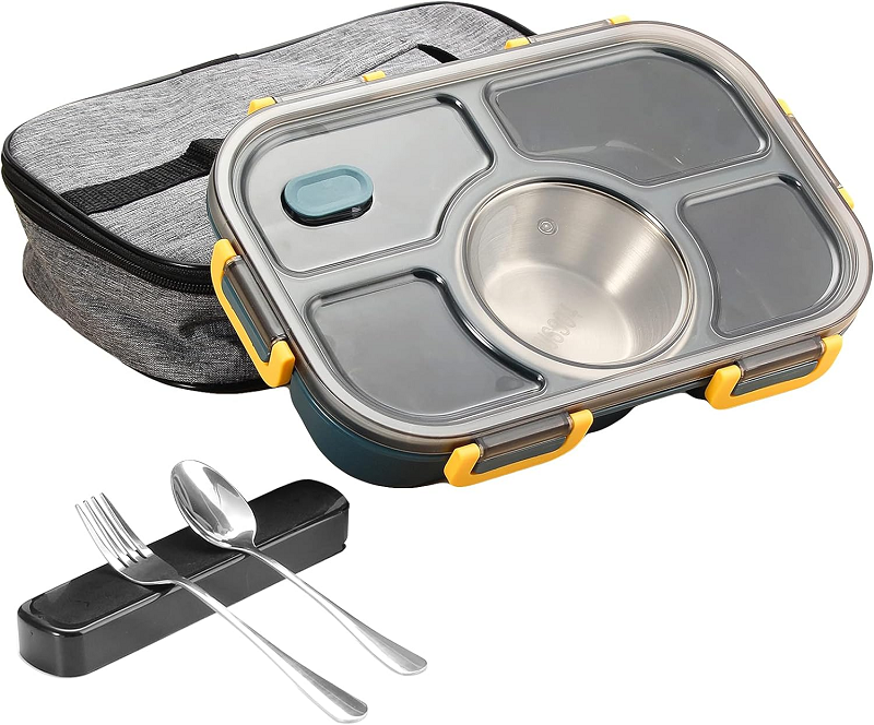 practical lunch box 5 compartment with Soup Bowl