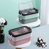 Double layer lunch box with stainless steel inner and soup bowl