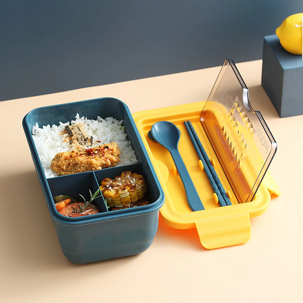 harmless Rectangle 3 compartment bento box 1.4L