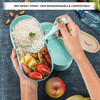 Reusable Wheat Straw Double Layered Tied Strap Lunch Box