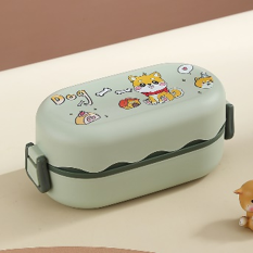 No BPA cartoon European Double Layer Bento Box