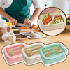 Wheat Straw Rectangular 2 Grids Lunch Box (850ML)