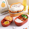 1.7L Antibacterial Double Layer Divided Lunch Box