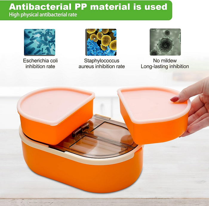attractive 1.7L Antibacterial double layer Divided Lunch box