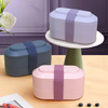 Modern Double Layered Tie Strap Lunch Box with Inner Compartment