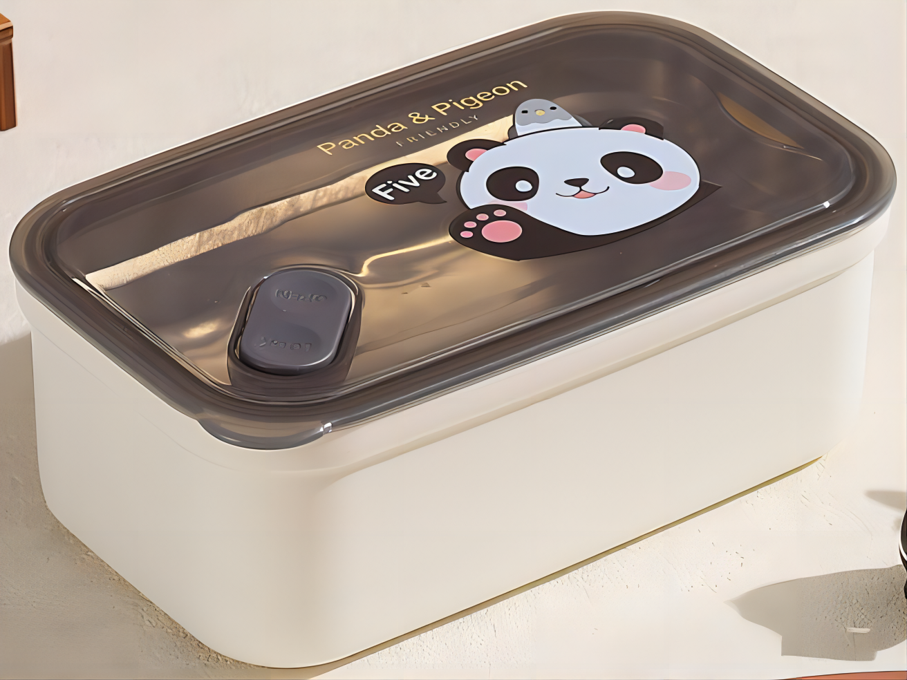 student dining pretty bento box with tableware