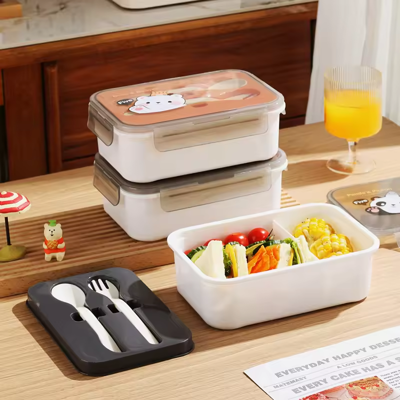 children 2 grids leak-proof bento lunch box