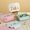 Cartoon Single layer with 3 compartment lunch box
