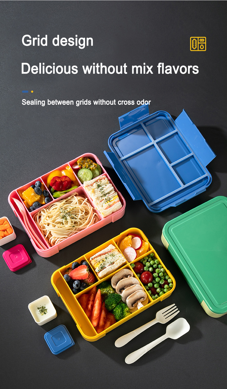 5 compartments not string taste lunch box