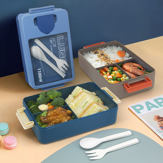 Attractive 1.1L Single Layer good-shaped Lunch Box+Sauce Box