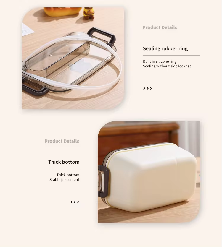 customized 2 compartments PP Lunch Box