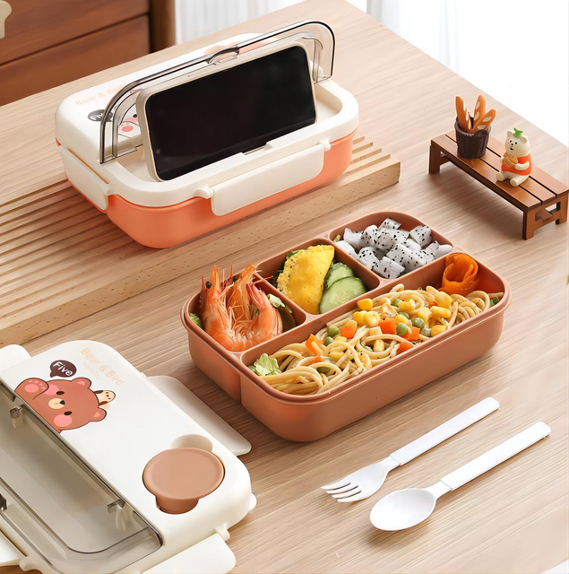 Cute Bear 4 Grids PP Lunch Box