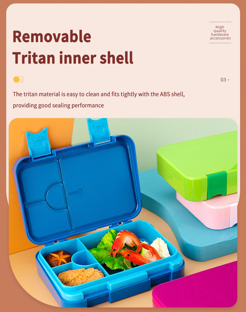 removable Wholesale 4 compartments bento lunch box