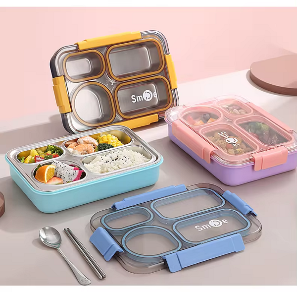 unique 304 stainless steel 4 grids kids lunch box
