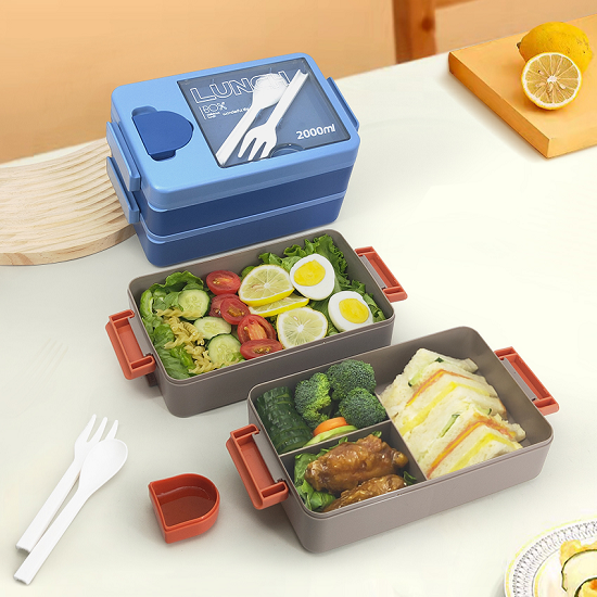 Superb 2L Double layered Pretty Lunch Box+Sauce Box+Insulated Bag
