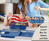 1.3L Contrast Color Single-layer 4 Grids Lunch Box+insulation Bag