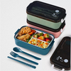 Single layer bento box with 3 compartments