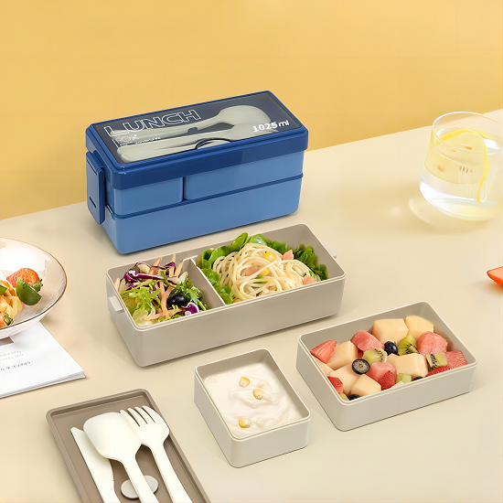 stylish 1025ML Double layered grid lunch box