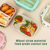 Wheat Straw Rectangular 2 Grids Lunch Box (850ML)
