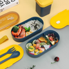 Popular Double layered Tie Strap Lunch Box+Insulation Bag with Inner Compartment