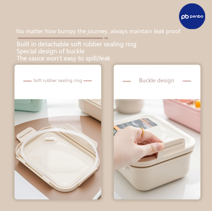 100% leakproof 1.2L Single layer lunch box (2&3 compartments)