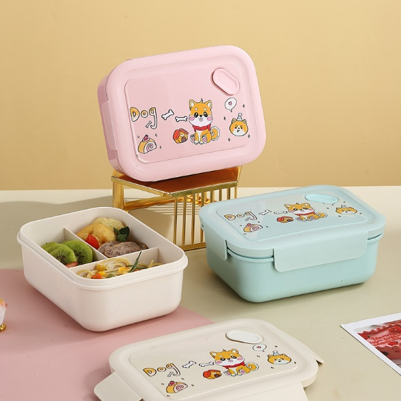 Colorful Cartoon single layer compartment lunch box