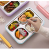304 Stainless Steel 4 Grids Kids Lunch Box with Tableware