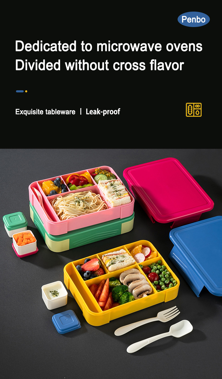 5 compartments used in microwave lunch box