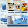 2L High-value Double Layered Lunch Box+Soup Cup+Insulated Bag