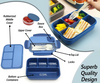 1.3L Contrast Color Single-layer 4 Grids Lunch Box+insulation Bag