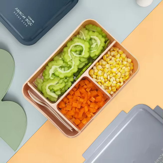 Versatility Invisible buckle 3 compartments lunch box 1250ML