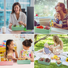 1950ML Double Layered 4 Grids Lunch Box+ Soup Cup