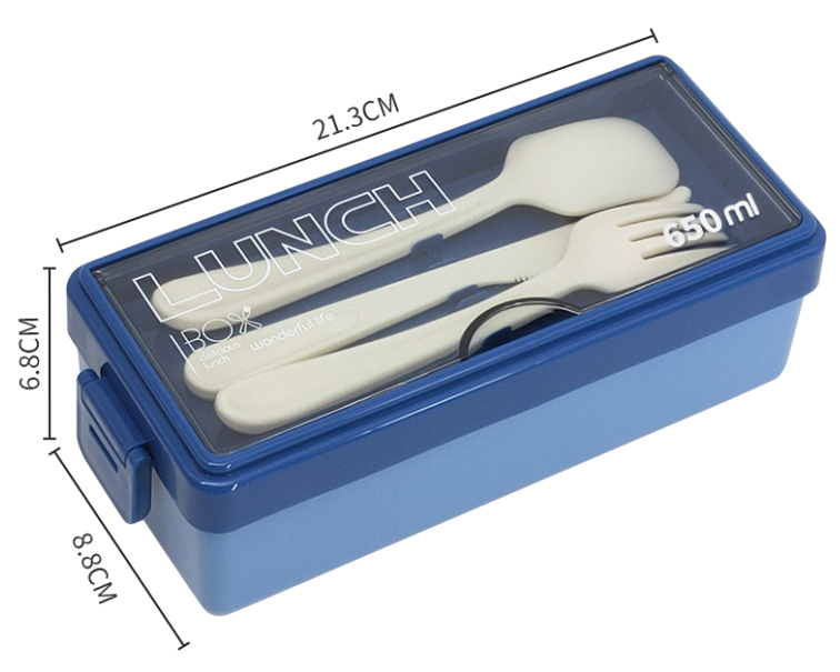 100% food grade 650ML Single layer 2 comparments lunch box