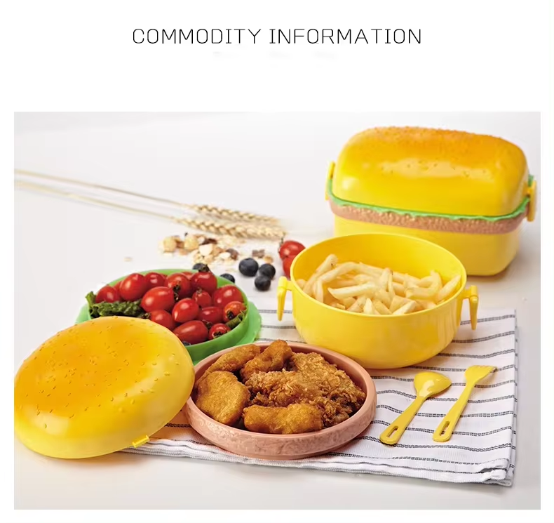 Funny Hamburger Shape Lunch Box Kids